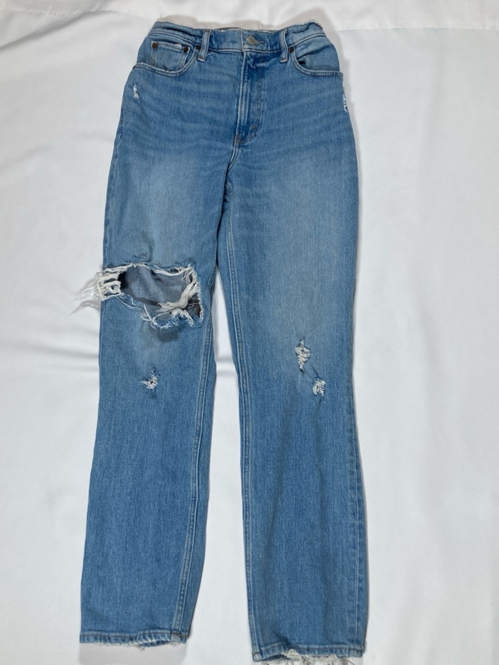 Abercrombie & Fitch Curve Love 90s Straight Ultra High Rise Jeans - Size 25/0R